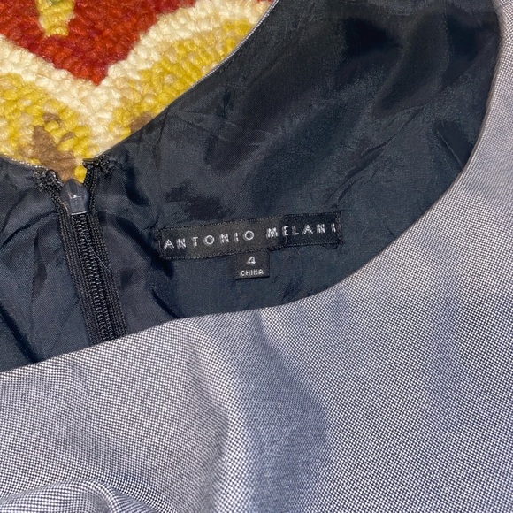 ANTONIO MELANI Gray and Navy Midi Dress Size 4 - Picture 4 of 4